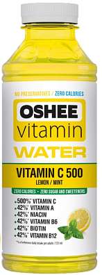 OSHEE Vitamin Water 555 ml, vitamínová voda s vitaminy C,A,B, exspirace: 09.04.2024